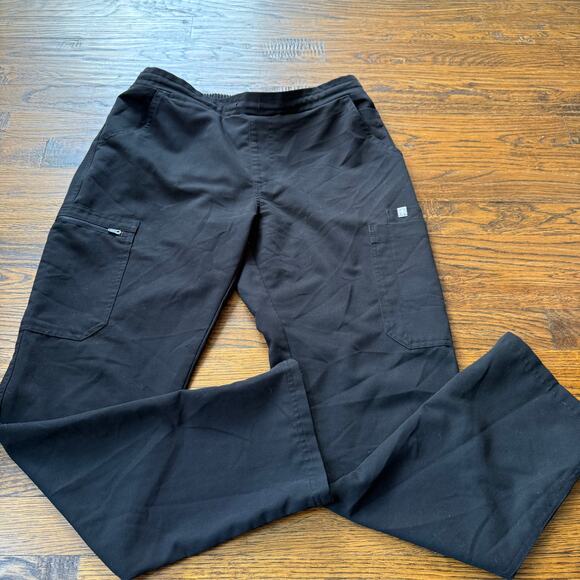 Figs Yola Womens Scrub Pants Small Petite S/P Black Technical Collection TW2000P - Picture 1 of 4